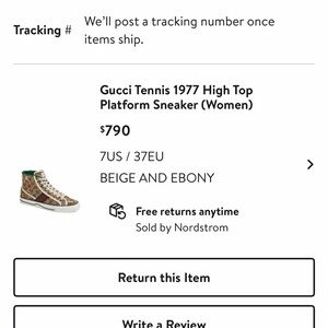 Gucci Beige and Ebony High Top Sneakers with Red and Green